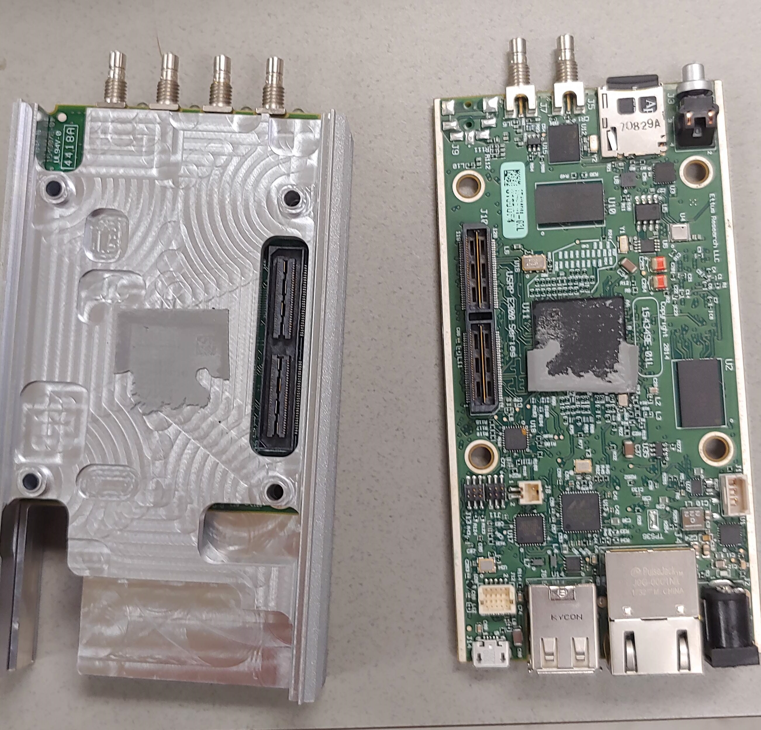      E312 and E310 Software Defined Radio (SDR) inside box. 